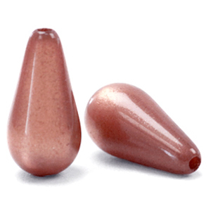 Perles Super Polaris Elements en forme de goutte shiny Rouge blush
