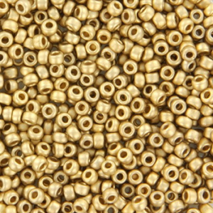 Perles de rocailles Miyuki 11/0 Matte 24kt gold light plated 11-193F