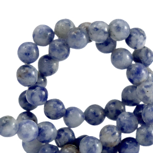 Pierres naturelles Sodalite et Microcline 8mm Bleu