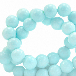Perles en verre 6 mm opaque Bleu aquamarine