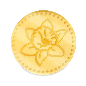 Cabochons Plexx 20mm Fleur de naissance Mars - Jonquille Dor&eacute;