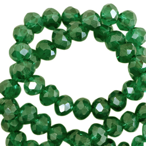 Perles &agrave; facettes 3x2mm disque Heishi Vert fairway-pearl shine coating