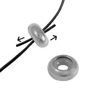 Appr&ecirc;ts en acier Inox perles stoppeur 9x4mm Argent&eacute;