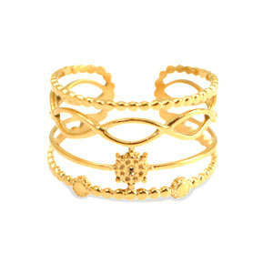 Bagues en acier Inox Dor&eacute;