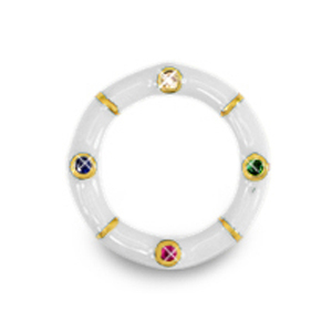 M&eacute;tal TQ laiton breloques connecteur zirconium Dor&eacute;-blanc