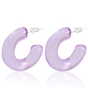 Boucles d'oreilles tendance cr&eacute;oles Violet lilas