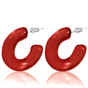 Boucles d'oreilles tendance cr&eacute;oles Rouge rubis
