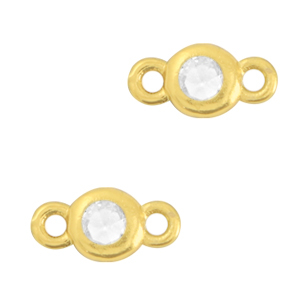 Connecteurs en verre Crystal Glass 3mm Cristal-dor&eacute;