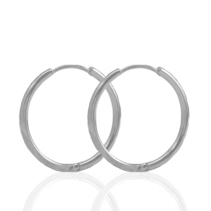 Boucles d'oreilles en acier inox cr&eacute;oles 19mm Argent&eacute;