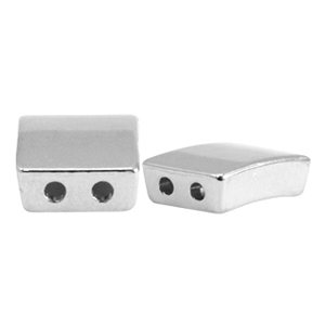 Perles en m&eacute;tal DQ duo beads rectangle Argent&eacute; antique (sans nickel)