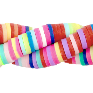 Perles Katsuki 4mm Rose fuchsia arc-en-ciel m&eacute;lange