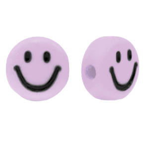 Perles lettres acryliques smiley Violet lilas