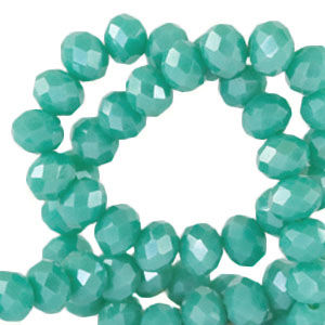 Perles &agrave; facettes 6x4mm disque Heishi Vert Erin-pearl shine coating