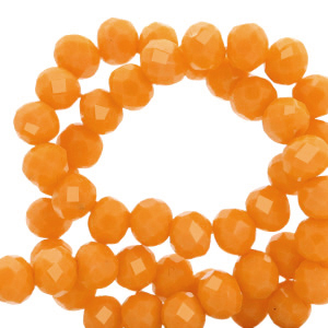 Perles &agrave; facettes 6x4mm disque Heishi Orange mandarine-pearl shine coating