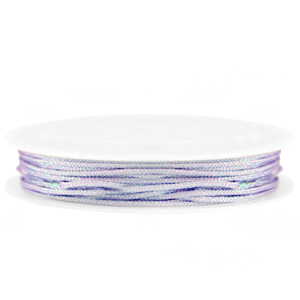 Fil macram&eacute; tress&eacute; 1mm Violet lilas m&eacute;tallique