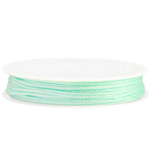 Fil macram&eacute; tress&eacute; 1mm Vert menthe n&eacute;o m&eacute;tallique