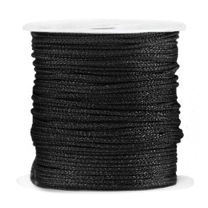 Fil macram&eacute; tress&eacute; 1mm Noir