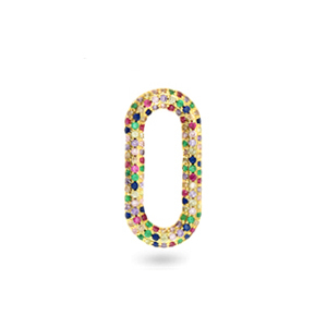 Connecteur arc-en-ciel en Zirconium oval Dor&eacute;