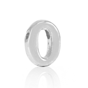 Perles alphabet en m&eacute;tal DQ O Argent&eacute; antique (sans nickel)