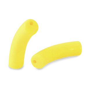 Perles acryliques tube Jaune flamboyant