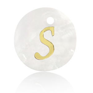 Pendentifs coquillage specials lettre S Dor&eacute;-blanc (couleur naturelle)