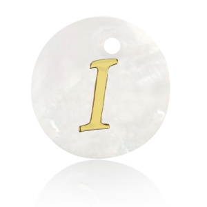 Pendentifs coquillage specials lettre I Dor&eacute;-blanc (couleur naturelle)