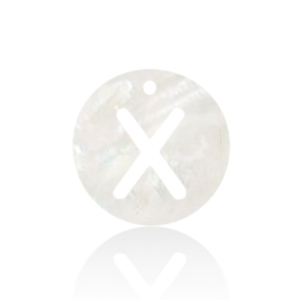 Pendentifs coquillage specials lettre X Blanc (couleur naturelle)