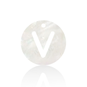 Pendentifs coquillage specials lettre V Blanc (couleur naturelle)