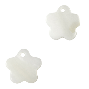 Pendentifs coquillage specials fleur Blanc (couleur naturelle)