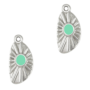 Breloques en m&eacute;tal DQ irr&eacute;gulier Argent&eacute; antique-bleu veraman (sans nickel)