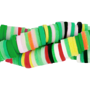 Perles Katsuki 6mm Vert m&eacute;lange