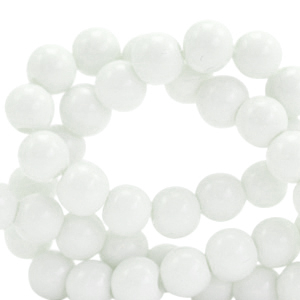 Perles en verre 6 mm Blanc cass&eacute;