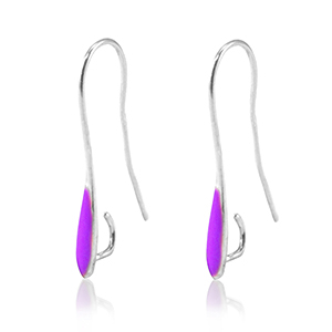 Appr&ecirc;ts en m&eacute;tal DQ boucles d'oreilles Argent&eacute; antique-violet (sans nickel)