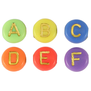 Perles lettres acryliques Multicolore