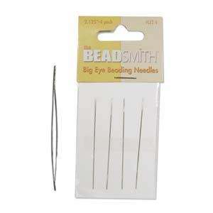 Beadsmith Big eye aiguilles &agrave; perles 6cm Argent&eacute;
