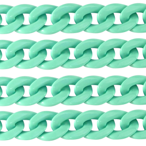 Cha&icirc;ne acrylique 29mm brillante Vert turquoise