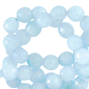 Pierres naturelles 8mm Jade facett&eacute;es Bleu poudre