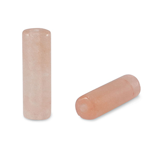 Pierres naturelles perles Quartz tube Rose p&ecirc;che