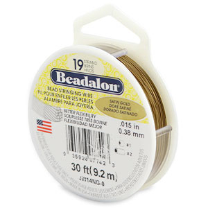 Beadalon stringing wire 19 strand 0.38mm Dor&eacute; satin&eacute;