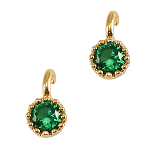 Pendentifs en verre Crystal Glass Vert classique-dor&eacute;