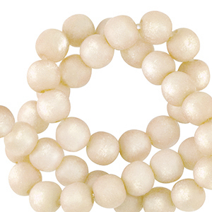 Perles Super Polaris Apaco rond 8mm mat Blanc prosecco