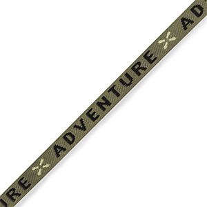 Ruban texte "adventure" Vert olive-noir