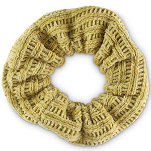 Chouchous pour cheveux velours c&ocirc;tel&eacute; Vert saule