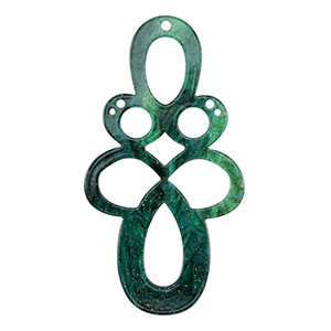 Pendentifs en r&eacute;sine baroque paillet&eacute; Multicolore vert