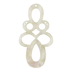 Pendentifs en r&eacute;sine baroque paillet&eacute; Blanc cachemire