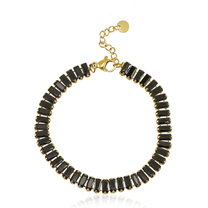 Bracelets en acier Inox Dor&eacute;-noir