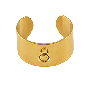 Appr&ecirc;ts en acier Inox bagues avec anneau Dor&eacute;