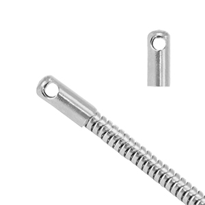 Appr&ecirc;ts en acier Inox embout pour cha&icirc;ne maille jaseron serpentine &Oslash;2.5mm Argent&eacute;
