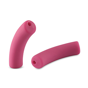 Perles tubes acryliques mat Rose magenta