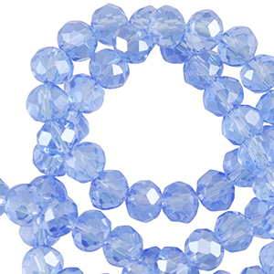 Perles &agrave; facettes 4x3mm disque Heishi Bleu finley-pearl shine coating